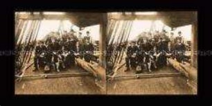 Expeditionsmannschaft an Deck der Fram nach Rückkehr nach Christiania