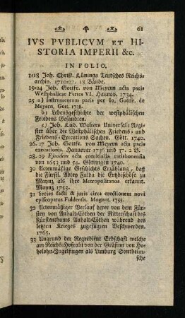 61-164, Ivs Pvblicvm et Historia Imperii &c.