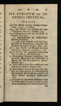 61-164, Ivs Pvblicvm et Historia Imperii &c.
