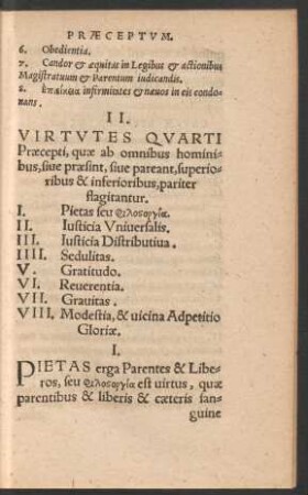 II. Virtutes Quarti Praecepti, quae ab omnibus hominibus ....