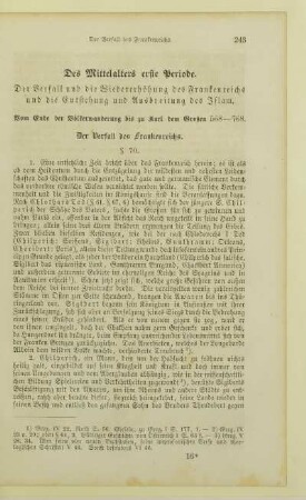 Des Mittelalters erste Periode
