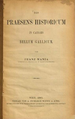 Das Praesens historicum in Caesars Bellum Gallicum