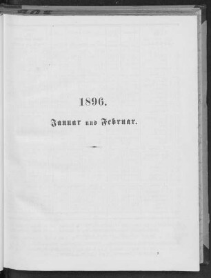 1896. Januar und Februar.