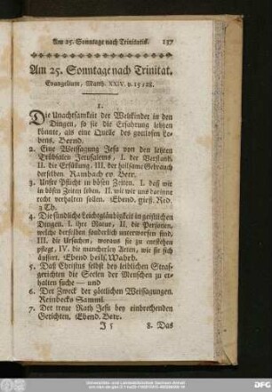 Am 25. Sonntage nach Trinit. Evangelium, Matth. XXIV. v. 15 - 28.
