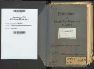 Demobilmachung. Generalia. Bd. 1