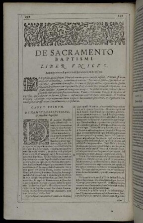 De Sacramento Baptismi. Liber Unicus.
