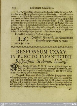 Responsum CXXXV. In Puncto Infanticidii