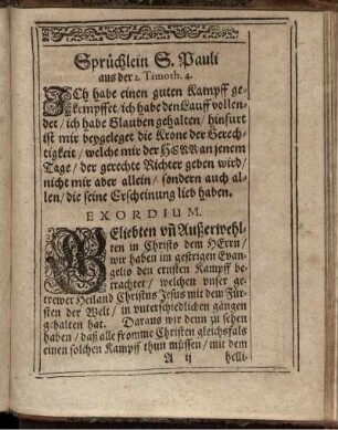 [Predigttext und] "Exordium"