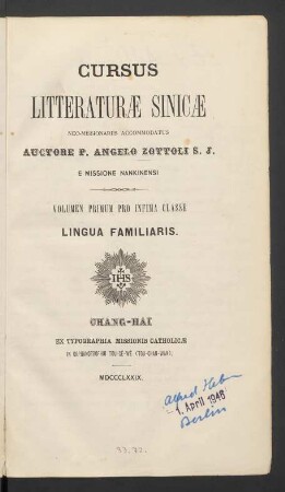 Vol. 1: Pro infima classe: Lingua familiaris