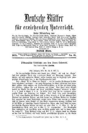 Pädagogische Lesefrüchte aus dem Neuen Testament