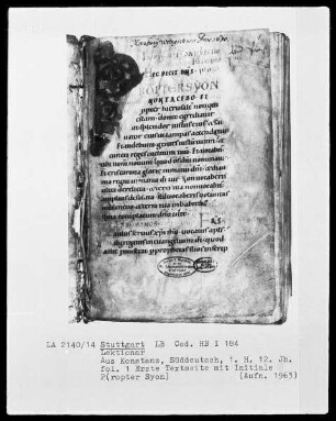 Voll-Lektionar — Initiale P(ropter Syon), Folio 1recto
