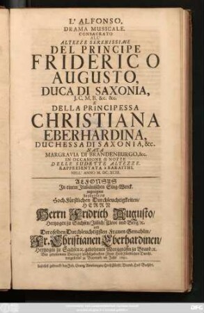 L' Alfonso, Drama Musicale