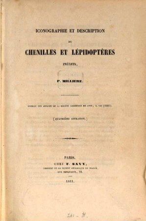 Iconographie et description de chenilles et lépidoptères inédits. [1,2]