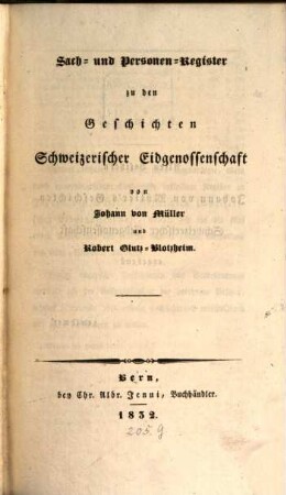 Der Geschichten schweizerischer Eidgenossenschaft ... Buch. [5,3], Sach- und Personen-Register