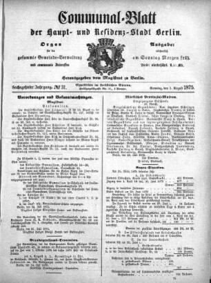 1875,31: No. 31, 1. August 1875