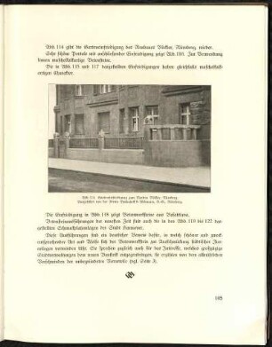 Abb. 114. Garteneinfriedigung zum Neubau Böckler, Nürnberg. Ausgeführt von der Firma Dyckerhoff & Widmann, A.-G., Nürnberg.