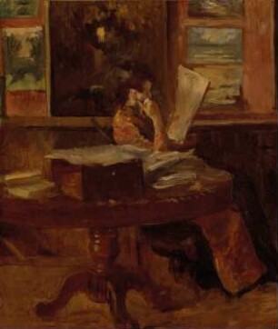 Lesende Frau im Atelier
