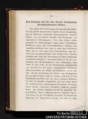 Das Fertigen des für den Druck bestimmten photographischen Bildes