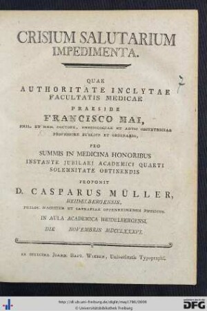 Crisium Salutarium Impedimenta