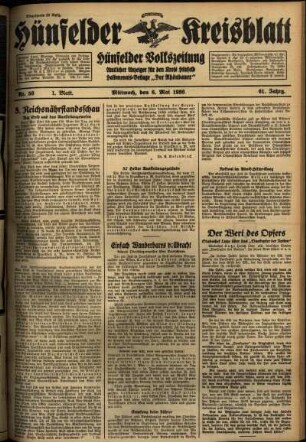 Erste Ausgabe vom Mittwoch, den 06. Mai 1936.
