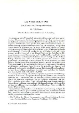 Die Wende am Ries 1961