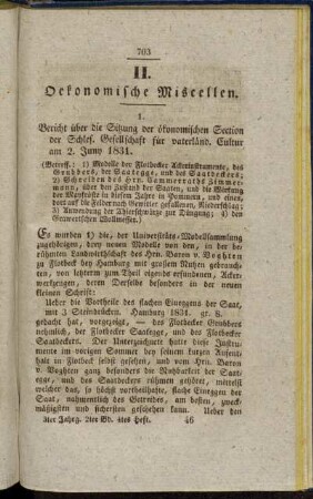 II. Oekonomische Schriften.