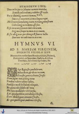 Hymnus VI Ad S. Mariam virginem