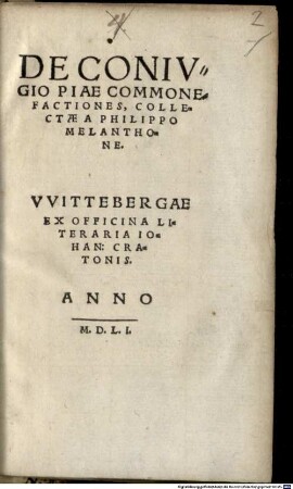 De Conivgio Piae Commonefactiones