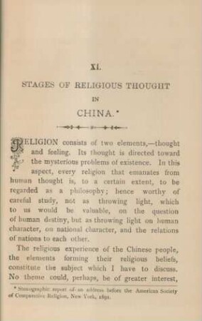 XI. Stages of religious thought in China