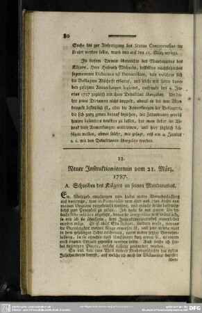 12. Neuer Instruktionstermin vom 21. März. 1787