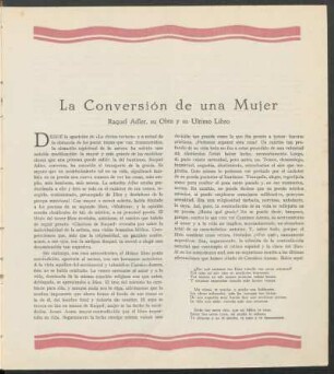 La Conversión de una Mujer : Raquel Adler, su Obra y su Último Libro