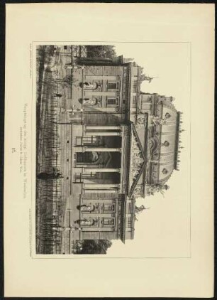 Tafel 27. Haupteingang des königl. Hoftheaters in Wiesbaden. Architekten. Fellner & Helmer, Wien