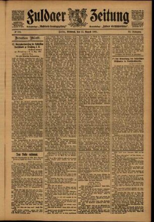 Zweite Ausgabe vom Mittwoch, den 23. August 1905.