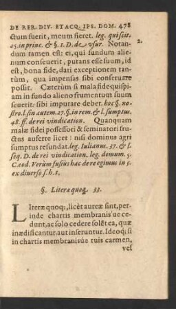 §. Literae quoq[ue]. 33.