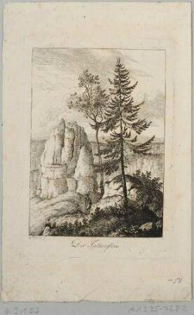 Der Falkenstein bei Schandau (Bad Schandau) in der Sächsischen Schweiz