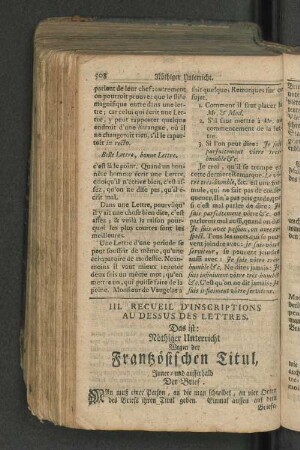 Nöthiger Unterricht. Wegen der Französischen Titul, ...