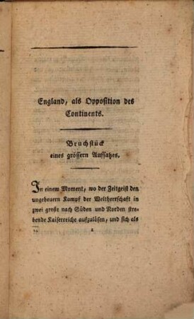 Historisch-politische Schriften, 1. (1807)