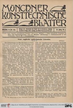 9: Neue englische maltechnische Literatur, [2]