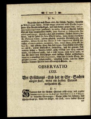 Observatio LXXI. - Observatio LXXX.