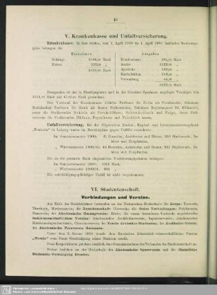 V. Krankenkasse und Unfallversicherung