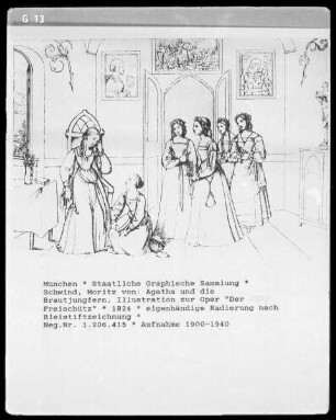 Agatha und die Brautjungfern, Illustration zur Oper "Der Freischütz"