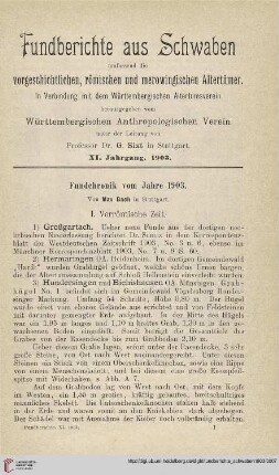 11: Fundchronik vom Jahre 1903