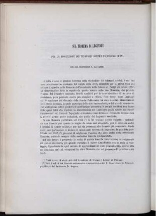 Sul Teorema Di Legendre Per La Risoluzione Dei Triangoli Sferici Pochissimo Curvi
