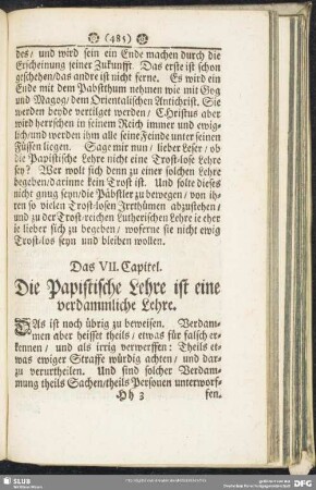 Das VII. Capitel. Die Papistische Lehre ist eine verdammliche Lehre