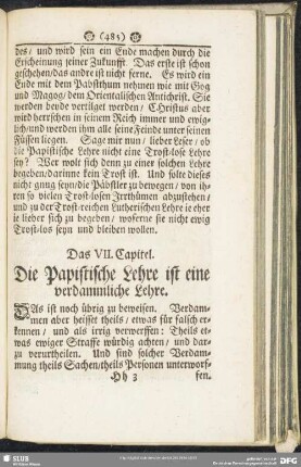 Das VII. Capitel. Die Papistische Lehre ist eine verdammliche Lehre