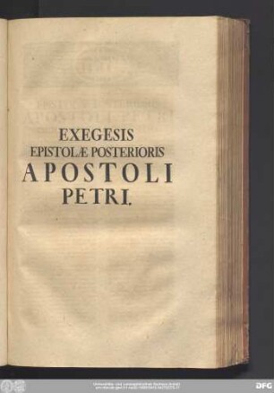 Exegesis Epistolae Posterioris Apostoli Petri.