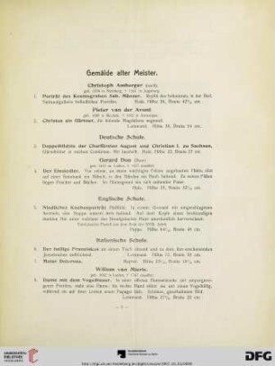 Gemälde alter Meister (Nr.1-36)