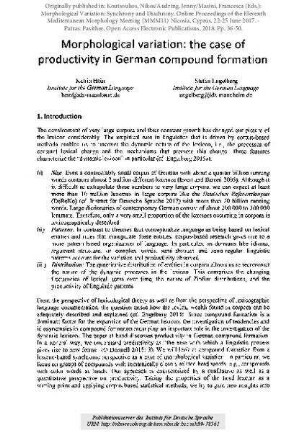 Morphological variation: the case of productivity in German compound formation