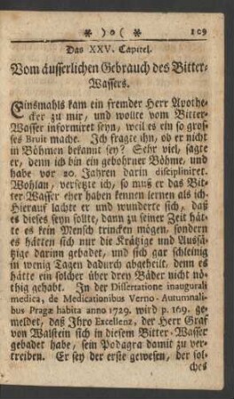 Das XXV. Capitel. Vom äusserlichen Gebrauch des Bitter-Wassers