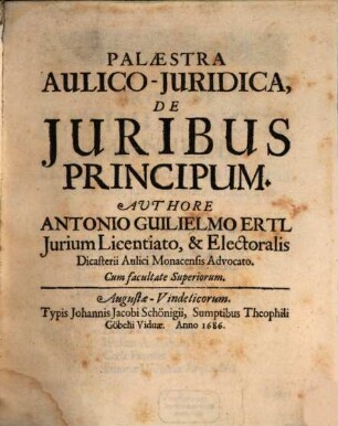 Palaestra aulico-iuridica de iuribus principum